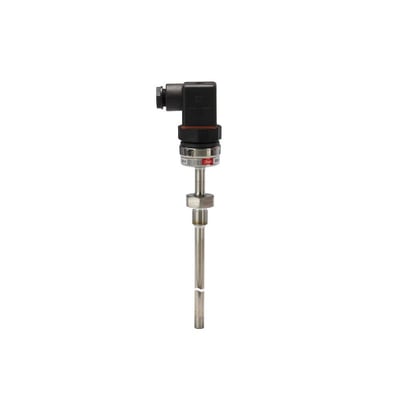 Danfoss MBT 3560 Temptran temperaturføler med 1/4" gevind og 100mm halslængde, monteret for måling op til 200°C.