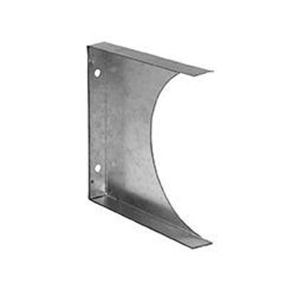 Unite galvaniseret montagebøjle til vægbæring af uisolerede kanaler med en diameter på 125 mm og en længde på 75 mm.