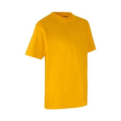 ID Identity T-TIME T-shirt til børn i gul, størrelse 2/3 år, vist med rund hals og korte ærmer på hvid baggrund.
