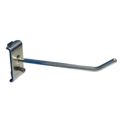 Maskinfabrikken Universal varekrog i metal, 100 mm lang med Ø4 mm krog og enkelt bagplade til hulplader.