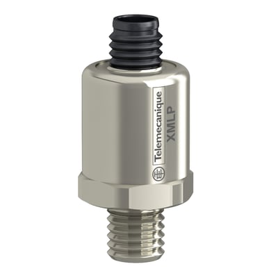 Schneider Electric tryktransmitter model XMLP3K0PD730Q, med 0-3000 psi, 0-10V output og M12 stik, lavet af rustfrit stål 316L.