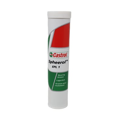 Castrol Spheerol EPL 1 smørefedt i 400g tube med klassisk rød/grøn farvedesign og hvid top.