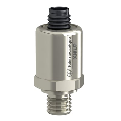 Schneider Electric tryktransmitter XMLP 10 bar med G1/4A han gevind og M12 stik, fremstillet af rustfrit stål 316L.