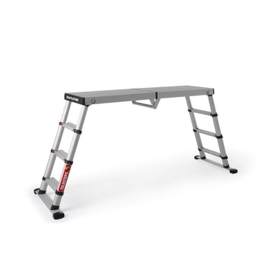 Telesteps Solid teleskop platform med 2x3 trin, lavet af aluminium, på hvid baggrund.
