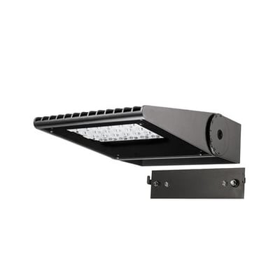 SG Armaturen Langfoss Mini projektør i grafit, med synlig LED-panel og robust monteringsbeslag, ideel til store områder.