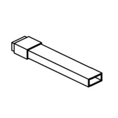 Tegning af FLAIR modhold forlænger, en rektangulær metalforlænger til HTC-250 og 2500 maskiner.