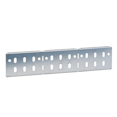 Lauritz Knudsen endeplade til ZM kabelbakker, 600x60 mm, 1 mm tykkelse med Zinc+ overflade og mange monteringshuller.