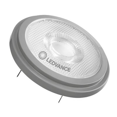 Osram Ledvance LED AR111 lyskilde i grå med 24 graders spredningsvinkel og G53 sokkel, fremstår med 800lm.