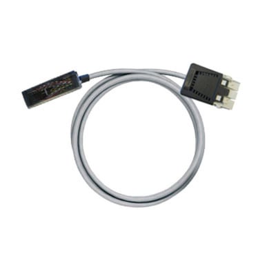 Weidmüller PLC-kabel til digitale signaler med 36 poler og 2 meters længde, gråt kabel med stik i begge ender.