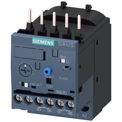 Siemens Sirius overbelastningsrelæ 3RB30 i størrelse S00, med indstillingsområde 0,32-1,25A og skruetilslutning.