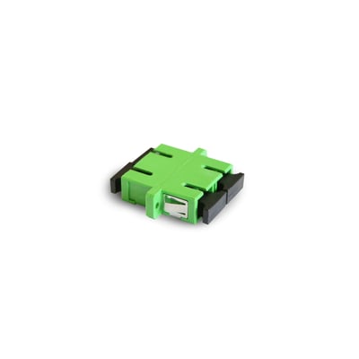 Schneider Electric Actassi SC/APC Duplex fiber adaptor med grønt ABS plast hus og keramisk ferrule til Singlemode OS1/OS2.