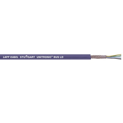Lapp Unitronic bus LD A 1X2X0,22 kabel med lilla yderkappe og flettede skærmledere, perfekt til industriel dataoverførsel.