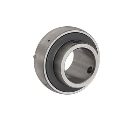 Asahi UC 205 indsatsleje med metalydre- og indre ring samt sort tætningsring, vist isoleret på hvid baggrund.