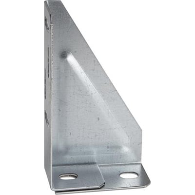 Schneider Electric vægkonsol S-150 i alu-zink materiale, 82 mm høj og 194 mm bred, til gitterbakkeinstallationer.