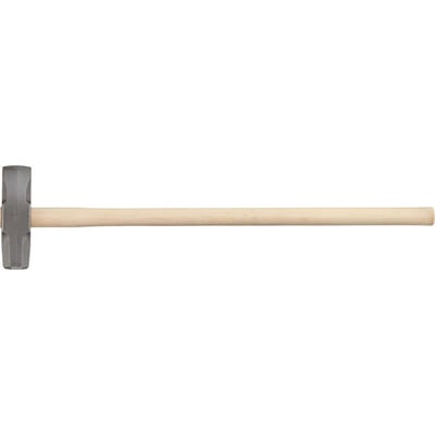Hultafors STS forhammer på 4000 g med gråt hammerhoved og langt, lyst hickoryskaft set fra siden.