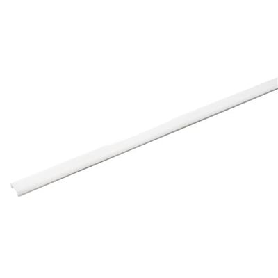 SG Armaturen Zip 230V hvid rail cover. Et langt, hvidt plastikhus, der fungerer som afdækning til et skinnesystem.