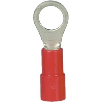Cabicon ringkabelsko i rød farve til 0,5-1,5Q ledningsstørrelse med M5 boltstørrelse.