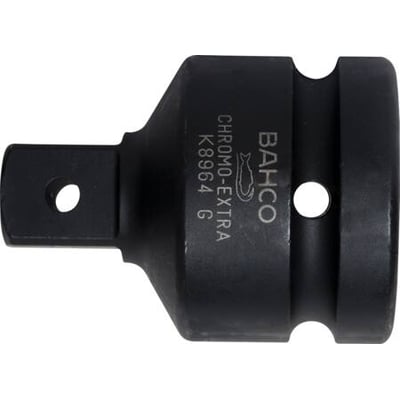 Bahco kraftovergang K8964 G i sort, specialhærdet højtlegeret stål, med en 1 1/2" til 1" firkantet konvertering.