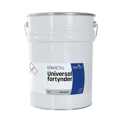 EFApaint Universal fortynder i 20 liters metalspand, mærket med EFAMETAL og produktnummer 0700-68013.