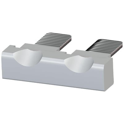 Siemens 2-polet tilslutningskam 3RQ3 med 6A mærkestrøm og type nr. 3RQ3901-0A i grå plast.