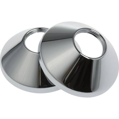 To forkromede rosetter med en 3/4" gevind og en ydre diameter på 70mm, vist på en hvid baggrund.
