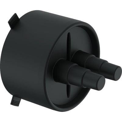 Tilbehør til Ecoflex rør: Uponor endetætning med O-ring og rustfri stål spændebånd på hvid baggrund.