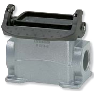 Procon B10 multistik sokkelhus i pulverlakeret aluminium med sort låsebøjle og M20 forskruning.