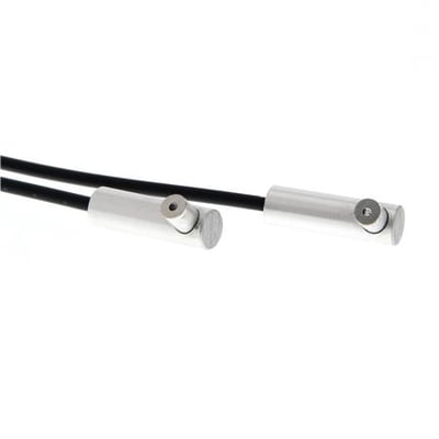 Omron cylindrisk radialt fiberoptisk sensorhoved med 6 mm diameter og 2 meter kabel, fremstillet af aluminium.