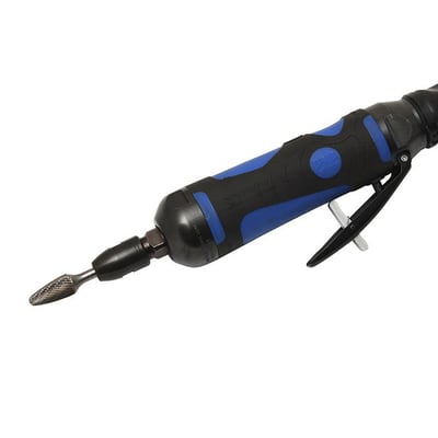 ATA SM10L lynsliber med 6 mm lige spids og ergonomisk, blå og sort gummi-greb med metal-trigger.