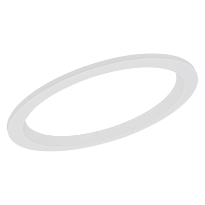 Hvid Ledvance Downlight Comfort-udvidelsesring på 190 mm ses skråt med en bred, rund kant og åbent centrum.