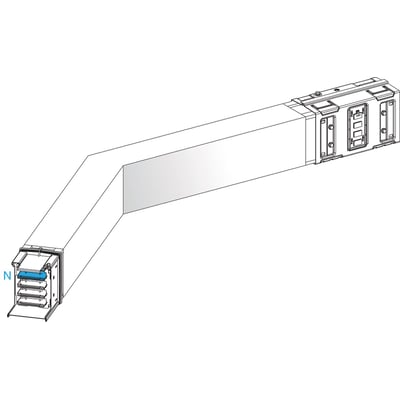 Schneider Electric Canalis vinkel 1000A KSA1000DLC43B med justerbar vinkelvisning og tilslutningspunkter. Diagramvisning.