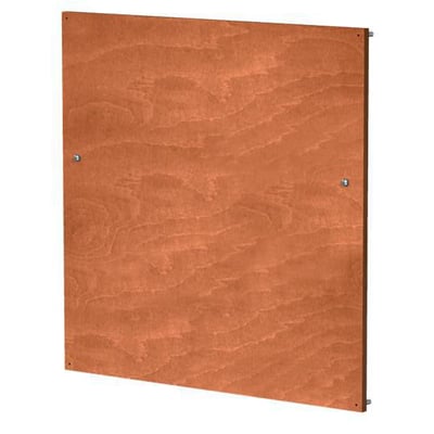 ABB Montageplade MPT 40 i træ til CDCM 40, vist frontalt med synlige skruer på hvid baggrund.