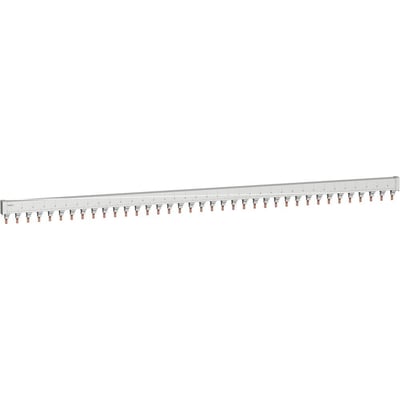 Oversigtsbillede af Schneider Electric Multi 9 sløjfeskinne til 37 moduler, med tydelige kobberterminaler til elforsyning, fotograferet på hvid baggrund.