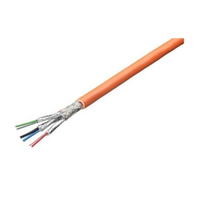 Siemens Siwarex specialkabel Li2y 2x0,75st + 2x (2x0,34st) med orange kappe, 10,8 mm ydre diameter og afskærmede ledere synlige.