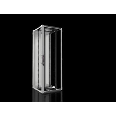 Rittal VX IT standard serverskab med målene 800x2200x800 mm og 47 U, vist med åben frontdør og på sort baggrund.
