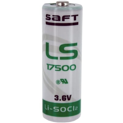 Saft LS17500 lithium batteri med 3,6V spænding, ideelt til langvarig og stabil strømforsyning.