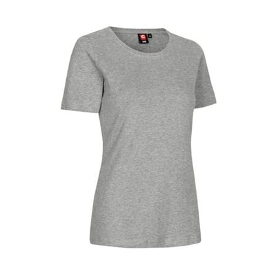ID Identity dame T-shirt i grå melange, størrelse S, let figursyet og fremstillet i blød antipilling interlock bomuld.