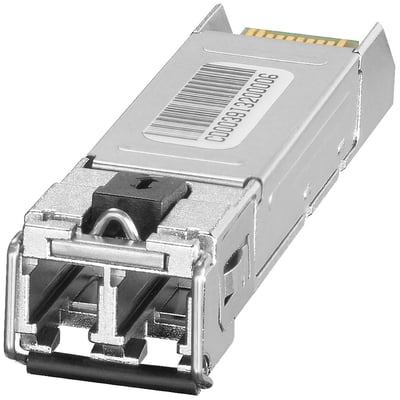 Siemens SFP993-1LD plug-in transceiver til SCALANCE X, med 1x 10000 Mbit/s LC-port, single-mode optisk op til 10 km.