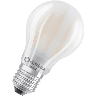Ledvance Standard LED pære i mat glas med E27 sokkel, 806 lumen varm hvidt lys og 6,5W effekt.