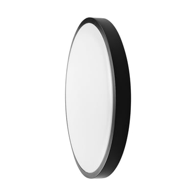 V-TAC 24W LED kuppellys set fra siden med sort ramme og hvid diffuser, viser rundt design.
