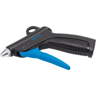 Festo luftsparepistol LSP-1/4-C i sort plastik med blå aftrækker og logo på hvid baggrund.