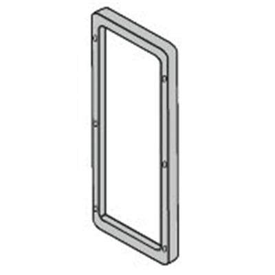 3D-rendering af en rektangulær ramme, der er et tilbehør til Schneider Electric S3D kabinetter.