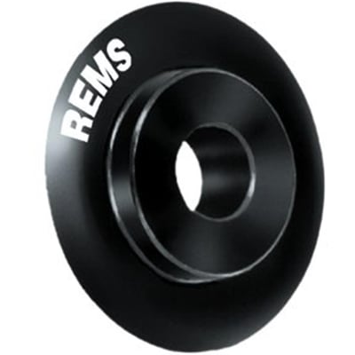 Detaljeret visning af Rems ST 1/8-4" skærehjulets sorte, metaloverflade og centerhul.