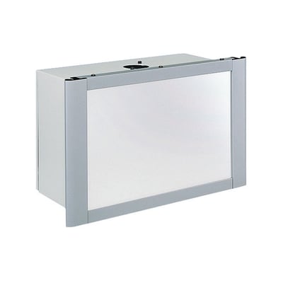 Schneider Electric Spacial S3Cm kontrolskab til HMI, H300xB300xD200 mm, med grå aluminiumsramme og hvid front.