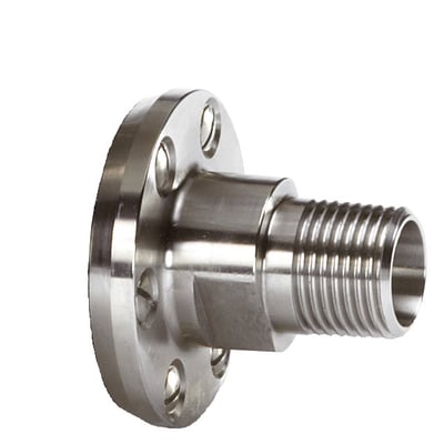 Siemens Mag 1100 gevindadapter i rustfrit stål AISI 316L med udvendigt 1/2NPT gevind og flange til DN 2-10 sensorer.