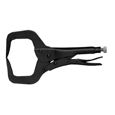 Diesella WLDPRO Svejsetang D6, en 280 mm C-klemme i sortoxid værktøjsstål med spidse kæber og justeringsskrue.