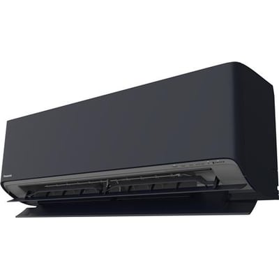 Panasonic CS-HZ35ZKE-H indedel i grafitgrå med åbne lameller, viser det elegante design og frontpanel.