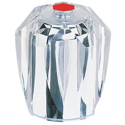 Grohe brillantgreb til 1/2" rør i klar akryl med en lille rød markering øverst, der tydeligt angiver koldt vand.