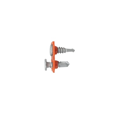 EJOT profilskrue C4, 4,8 x 16 mm, vist fra siden med spids og orange skive ved skruehovedet.