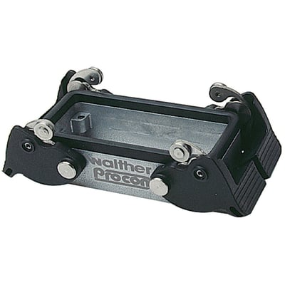 Procon B16 chassishus i pulverlakeret aluminium med 28mm tværgående låsebøjler og sort plastkabinet.